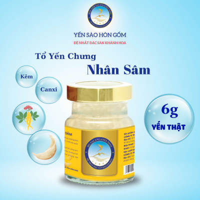 [Hộp 6 Hũ] Tổ Yến Sào Chưng Nhân Sâm - Yến Sào Hòn Gốm Chính Hiệu Khánh Hòa - HGK NEST