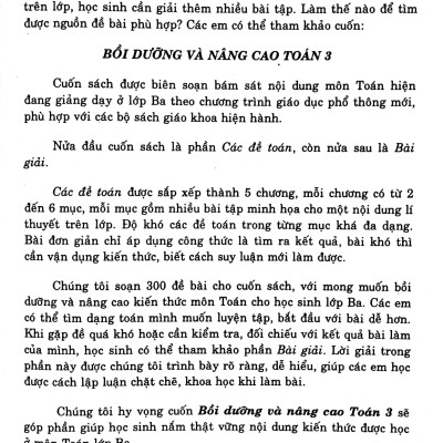 Bồi Dưỡng Và Nâng Cao Toán 3 (Biên Soạn Theo Chương Trinh GDPT Mới) (Dùng Chung Cho Các Bộ SGK Hiện Hành)