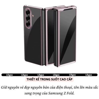 Ốp Lưng Mạ Viền Cao Cấp Cho Samsung Galaxy Z Fold 7 hiệu Likgus Platinum – Chống Sốc, Chống Trầy, Trong Suốt Sang Trọng, Siêu Mỏng Nhẹ - Hàng nhập khẩu