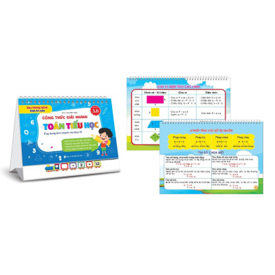 Sách - Bộ Lịch Công Thức Toán Học Sổ Tay Tổng Hợp Kiến Thức Dành Cho Học Sinh Tiểu Học (Phiên bản 5.0)