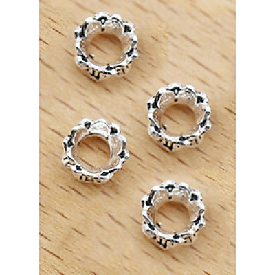 Combo charm bạc chặn hạt họa tiết hoa sen 2 đầu - Ngọc Quý Gemstones