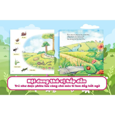 Sách - Cuộc Phiêu Lưu Của Mèo Tí Hon Trên Bãi Cỏ (20 Stickers Con Vật) - Megabook