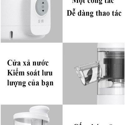 Máy Ép Chậm trái cây mini BUD BJ08 cơ chế hai kênh, tách rời bã cặn riêng biệt, tốc độ 60 vòng/phút