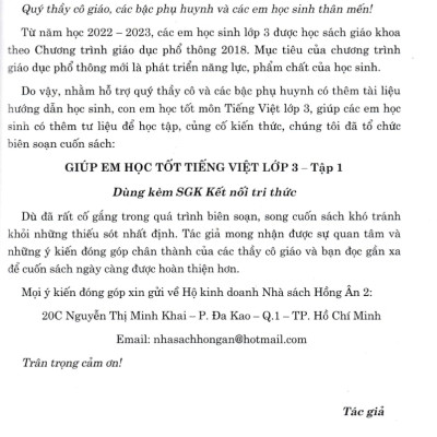 Giúp Em Học Tốt Tiếng Việt Lớp 3 - Tập 1 (Dùng Kèm SGK Kết Nối Tri Thức) - HA