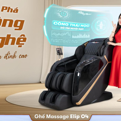 Ghế Massage ELIP O4 - Công nghệ 6E Elysium, Con Lăn Đôi Massage Bắp Chân, Massage Cổ Vai Gáy Chuyên Sâu