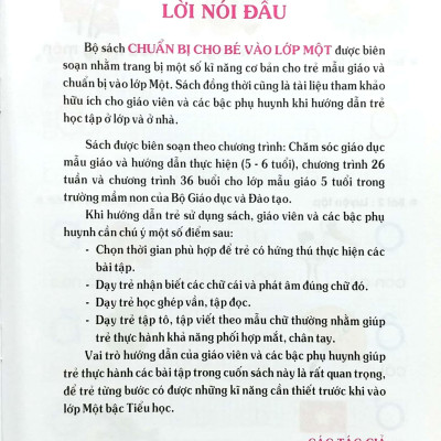 Chuẩn Bị Cho Bé Vào Lớp Một - Làm Quen Với Chữ Cái (Tập 1)