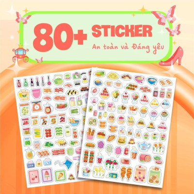 Sách - Trò Chơi Đóng Vai Công Chúa Nhỏ Mika - Cửa Hàng Đồ Ăn - Bóc Dán 80+ Sticker Đa Dạng Cho Bé Gái - Megabook