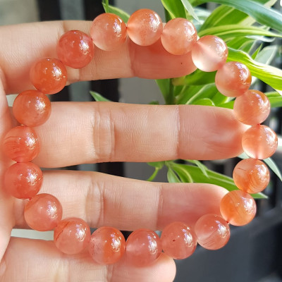 Vòng đeo tay nữ chuỗi mới đá mã não hồng cam bóng mượt đẹp size vòng hạt 10mm nam nữ mệnh hỏa mệnh thổ đeo ạ