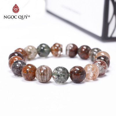 Vòng tay trơn đá thạch anh ưu linh đa sắc size hạt 11mm - Ngọc Quý Gemstones
