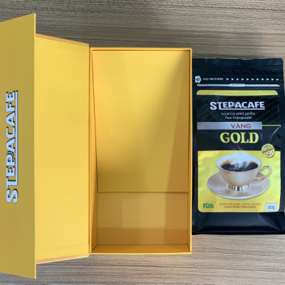 STEPPACAFE-Cà Phê Rang Xay GOLD 70% Arabica+30% Robusta (Túi 500gr có hộp)