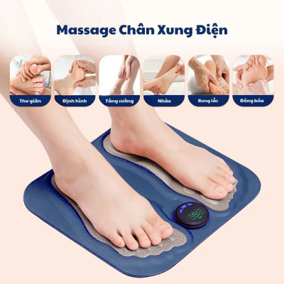 Thảm Massage Chân Xung Điện Kachi MK424 Pin Sạc - Giảm Đau Mỏi, Cải Thiện Tuần Hoàn Máu - hàng chính hãng