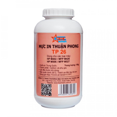 (BỘ 10 CHAI) Mực đổ Thuận Phong TP26 dùng cho máy in HP M402/ M506/ MFP M426/ MFP M527/ M501/ Canon LBP 212/ 214/ MF426/ 424 - Hàng Chính Hãng
