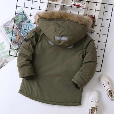 Áo khoác bé trai lót lông, Áo Parka cho bé 5-14 tuổi mũ lông túi hộp khỏe khoắn thời trang