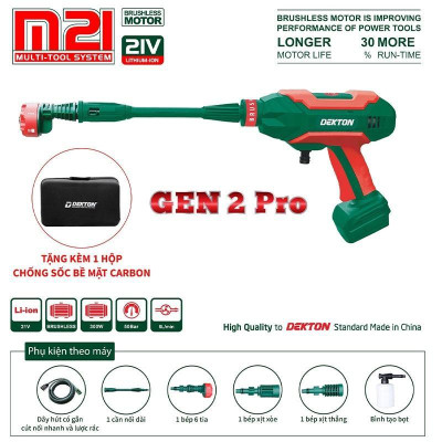 MÁY RỬA XE PIN MOTER 300W M21-SRX1401PLUS DEKTON-HÀNG CHÍNH HÃNG