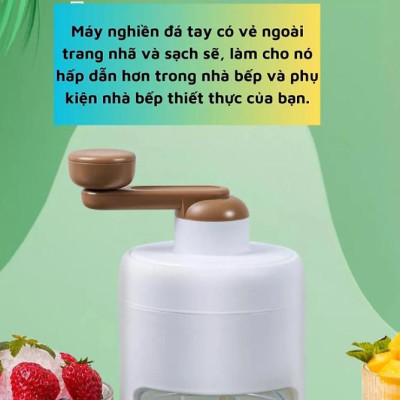 [KoSuyTu] Bào Đá, Xay Đá Tuyết Mini Đa Năng Cho Gia Đình - Quay Bằng Tay, KT 13 x 25 CM