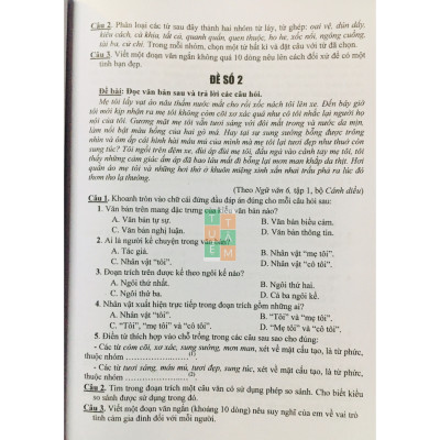 Sách - Đề kiểm tra Ngữ Văn 6 (15 phút, giữa kì, cuối kì)