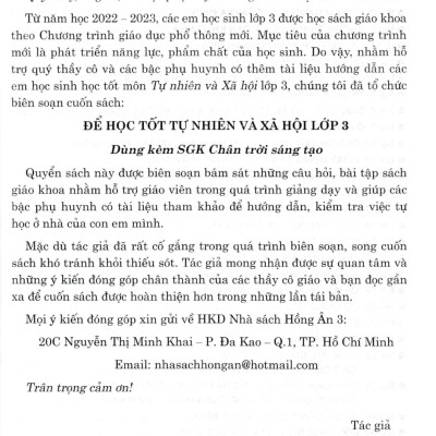 Để Học Tốt Tự Nhiên & Xã Hội Lớp 3 (Dùng Kèm SGK Chân Trời Sáng Tạo)  - HA