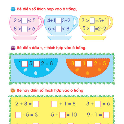 Bé Chuẩn Bị Vào Lớp 1 - Vở Bé Làm Toán Trắc Nghiệm (Dành Cho Bé Từ 5-6 Tuổi) (Tái Bản 2021)
