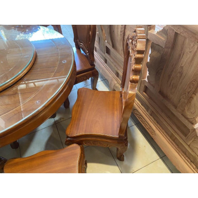 Bộ bàn ăn gỗ gõ cao cấp