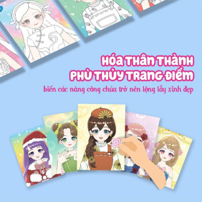 Sách - Trang Điểm Công Chúa Nhật Bản Mori - Tô Màu Và Bóc Dán Hơn 100+ Stickers Xinh Đẹp Cho Bé Gái - Megabook