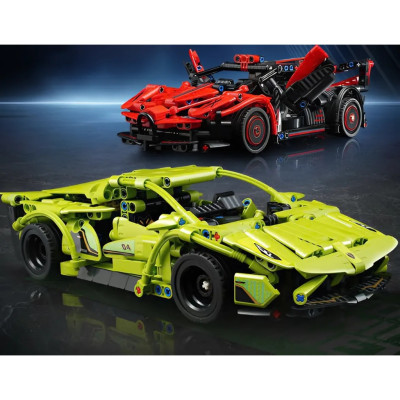 Bộ xếp hình Xe ô tô xanh SpeedCar Block, Xe lắp ráp 91004 - QMAN