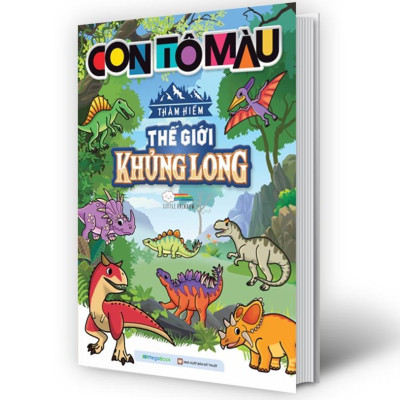 Sách - Con Tô Màu - Thám Hiểm Thế Giới Khủng Long (24 Stickers) - Megabook