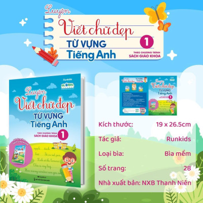 Sách - Luyện Viết Chữ Đẹp Từ Vựng Tiếng Anh - Theo Chương Trình Sách Giáo Khoa Lớp 1 - Megabook