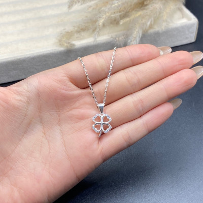 Dây Chuyền Bạc Nữ Mặt Cỏ 4 Lá May Mắn Bạc Hiểu Minh DMD557