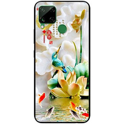 Ốp lưng dành cho Realme C15 mẫu Chim Hoa TRắng