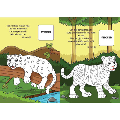 Sách - Bé Tô Màu - Khám Phá Rừng Xanh Hùng Vĩ - 20+ Hình Dán Sticker- Chính Thông Book