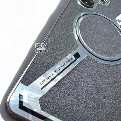 Ốp Lưng Da Từ Tính Cho Samsung Galaxy S25 Ultra Giả Kim Loại Bảo Vệ Camera DESIGNED BY GKK