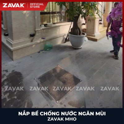 Nắp bể ngầm chống nước ngăn mùi inox ZAVAK MHO-70 / KT 70x70cm, lát gạch 1,5cm/ tải tối đa 510kg