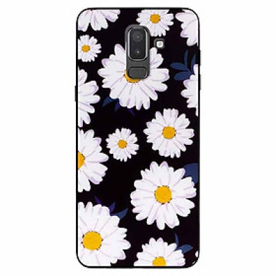 Ốp lưng dành cho Samsung J8 2018 mẫu Cúc Nhuỵ Vàng Nền Đen