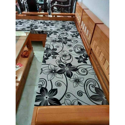 Bàn ghế tiếp khách góc chữ L Gỗ Sồi màu óc chó