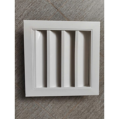 Tấm chắn gió louver 350x350 kèm lưới chắn côn trùng lắp thông gió ngoài trời tránh hắt mưa