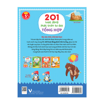 Sách cho bé - 201 Hoạt Động Phát Triển Tư Duy - Tổng Hợp - Sách tương tác - Dành cho trẻ từ 5 tuổi