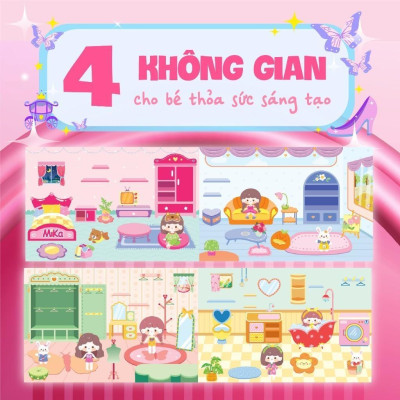 Sách - Trò Chơi Đóng Vai Công Chúa Nhỏ Mika - Căn Phòng Công Chúa - Bóc Dán 80+ Sticker Đa Dạng Cho Bé Gái - Megabook