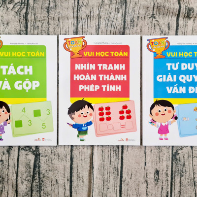 Bộ 3 cuốn Sách TOÁN TIỀN TIỂU HỌC - VUI HỌC TOÁN (Vizibook)
