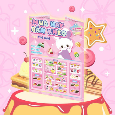 Sách - Mua Hay Bán Khéo Cùng Thỏ Miki Tủ Bánh Ngọt Ngào (Hơn 60 Stickers) - Megabook