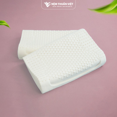 Gối Nằm Cao Su Massage Thuần Việt - Thiết Kế Lượn Sóng, Có Gai Massage, Giảm Đau Vai Gáy Cổ