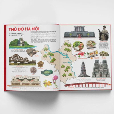 (Bìa cứng) ĐẤT NƯỚC GẤM HOA - Ấn Bản Lưu Dấu 63 Tỉnh Thành – Võ Thị Mai Chi, Hồ Quốc Cường – NXB Kim Đồng