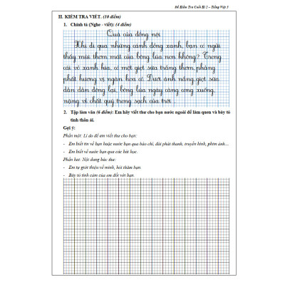 Đề Kiểm Tra Tiếng Việt 3 - Tập 2
