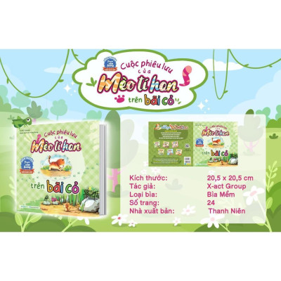 Sách - Cuộc Phiêu Lưu Của Mèo Tí Hon Trên Bãi Cỏ (20 Stickers Con Vật) - Megabook