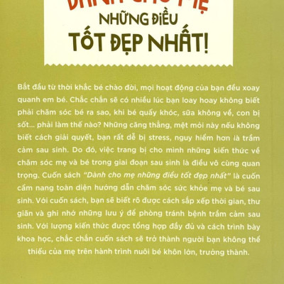 Dành Cho Mẹ Những Điều Tốt Đẹp Nhất - 95 Thói Quen Nuôi Con Để Mẹ Không Trầm Cảm