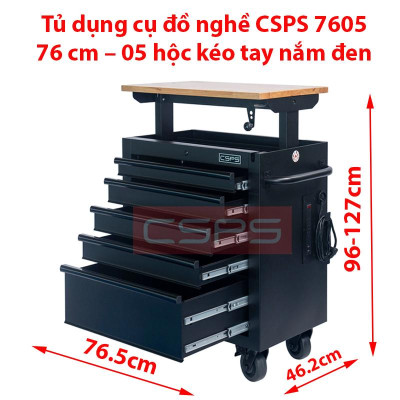 Tủ dụng cụ đồ nghề CSPS 76 cm – 05 hộc kéo tay nắm đen