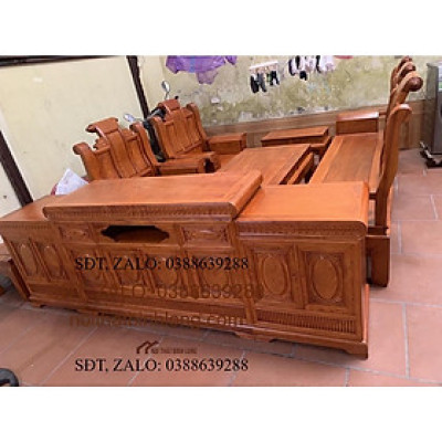 Bộ bàn ghế Âu Á hộp cuốn thư gỗ hương đá