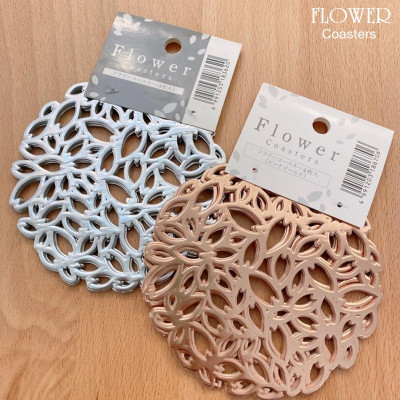Set 04 tấm đế lót ly cốc hình tròn Echo Flower Ø10cm