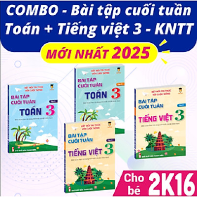 Sách - Combo Bài tập cuối tuần Toán và Tiếng việt lớp 3 Kết nối tri thức cả năm (4 quyển) VietJack