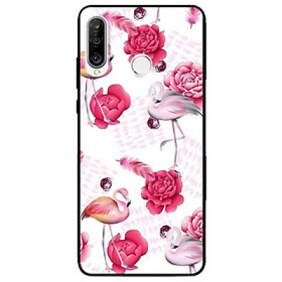 Ốp lưng dành cho Huawei P30 - P30 Lite - Y7 Pro - Y9 2019 mẫu Hạc Hồng Mẫu Đơn