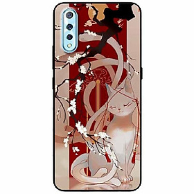 Ốp lưng in cho Vivo S1, Vivo IQOO NEO Mẫu Mèo Cành Hoa Đào